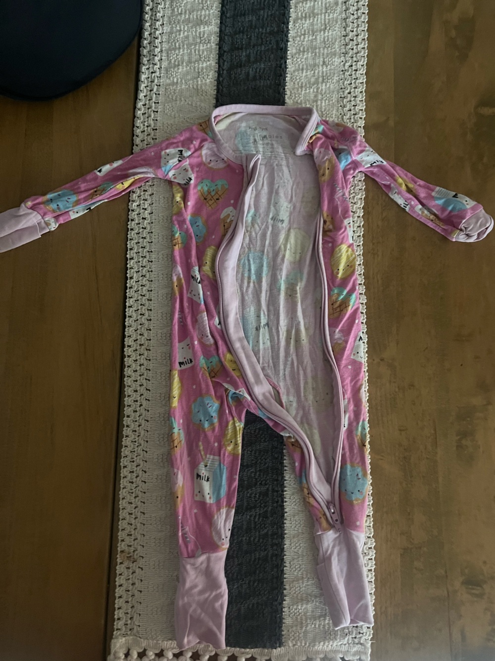 Xhilaration Pink Cloud & Ice Cream Print Zippered Kids Sleep Sack 3-6M